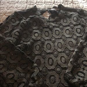 Crocheted black blouse